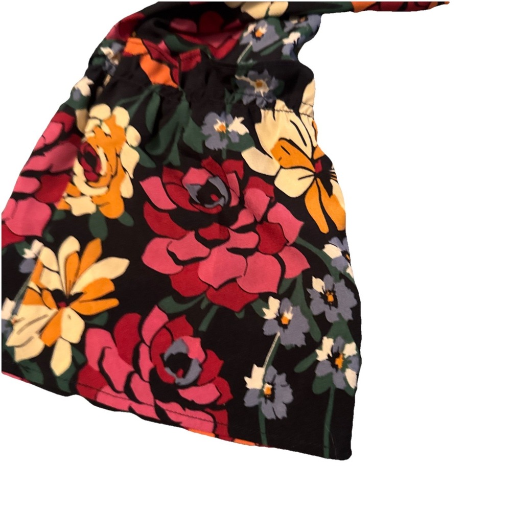 Fleur Bleue Dark Floral Midi Dress 12 long bell sleeves boho feminine fairy goth - Picture 4 of 8